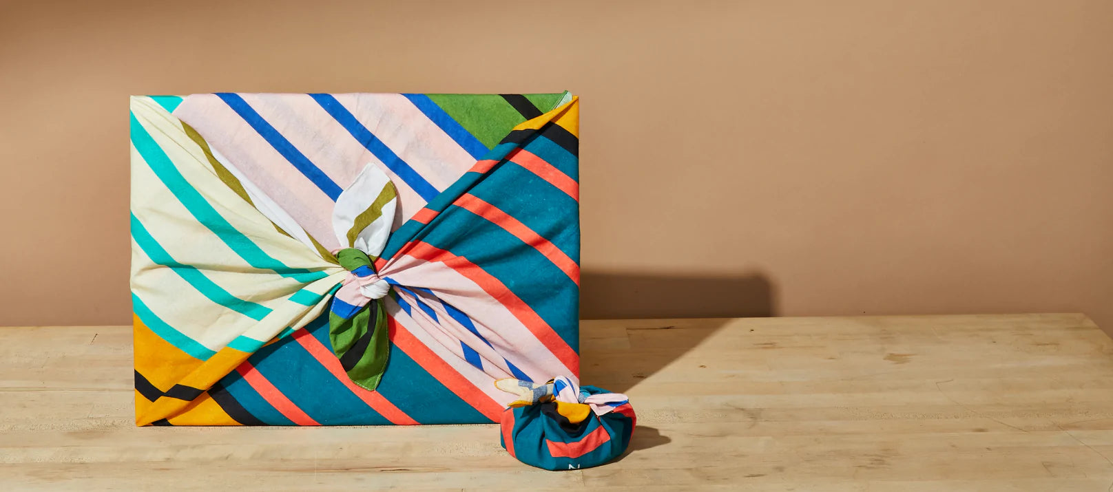Graf Lantz Furoshiki Cloth Gift Wrap on wood table
