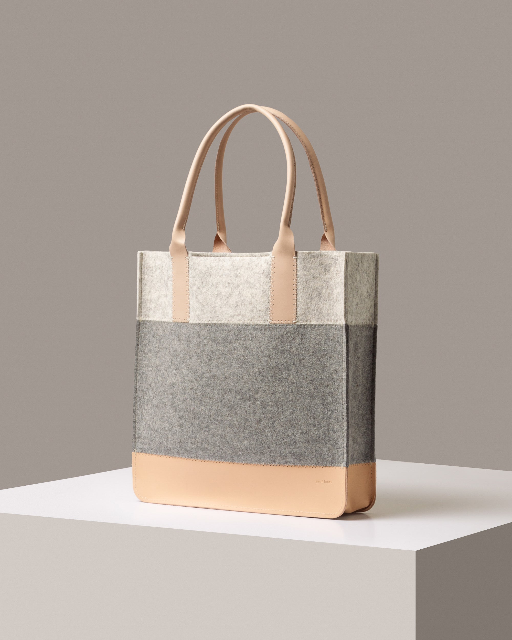 [graf lantz] Jaunt Tote fashion Felt • Turmeric / Heather White / Sienna Leather