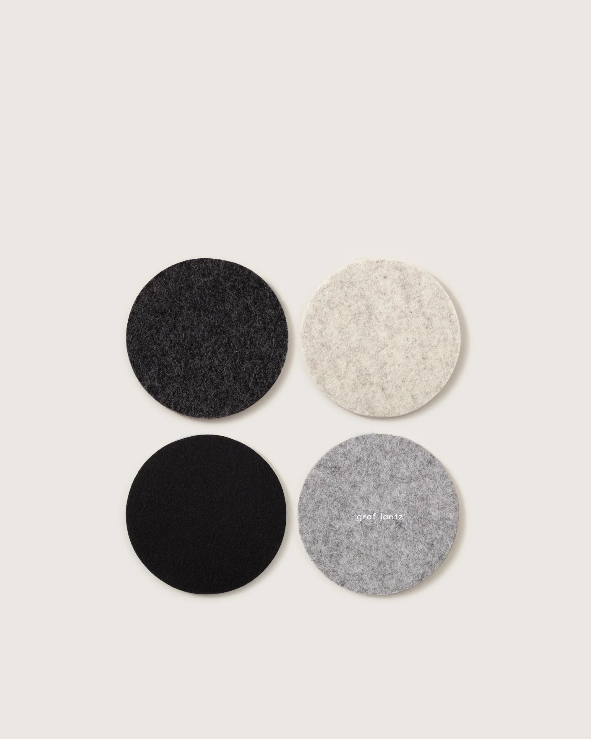 Release.quality BLISS φ110 コースター Merino Wool Round Coaster Multi 4 Pack in Noir