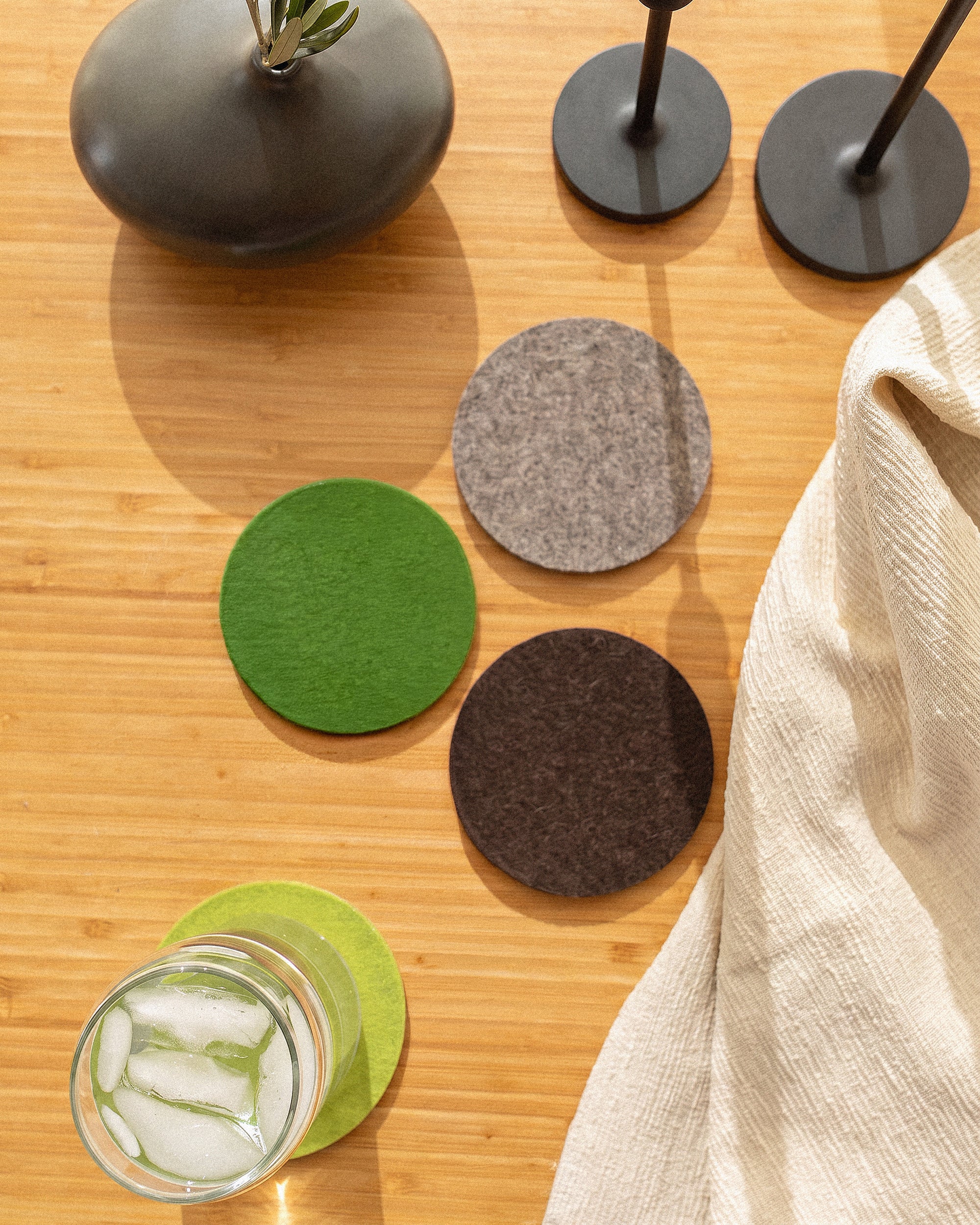 Bierfilzl Merino Wool Round Coaster Multi 4 Pack