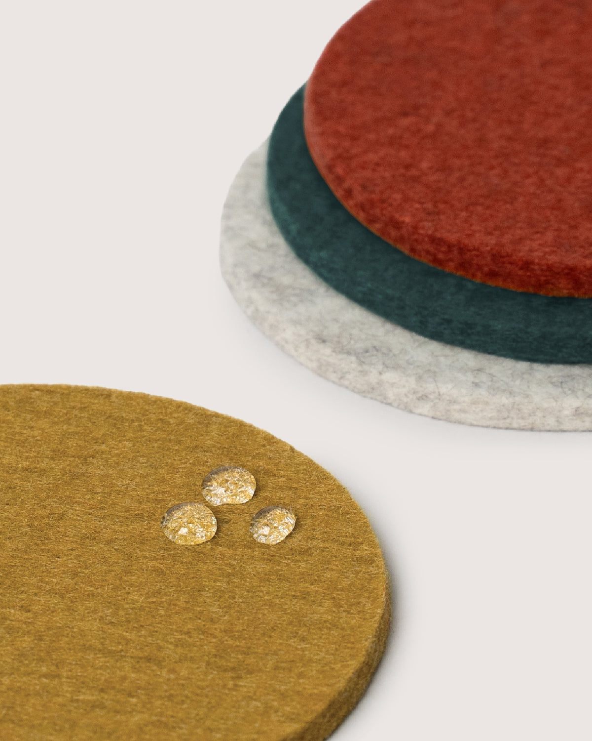 Bierfilzl Merino Wool Round Coaster Multi 4 Pack
