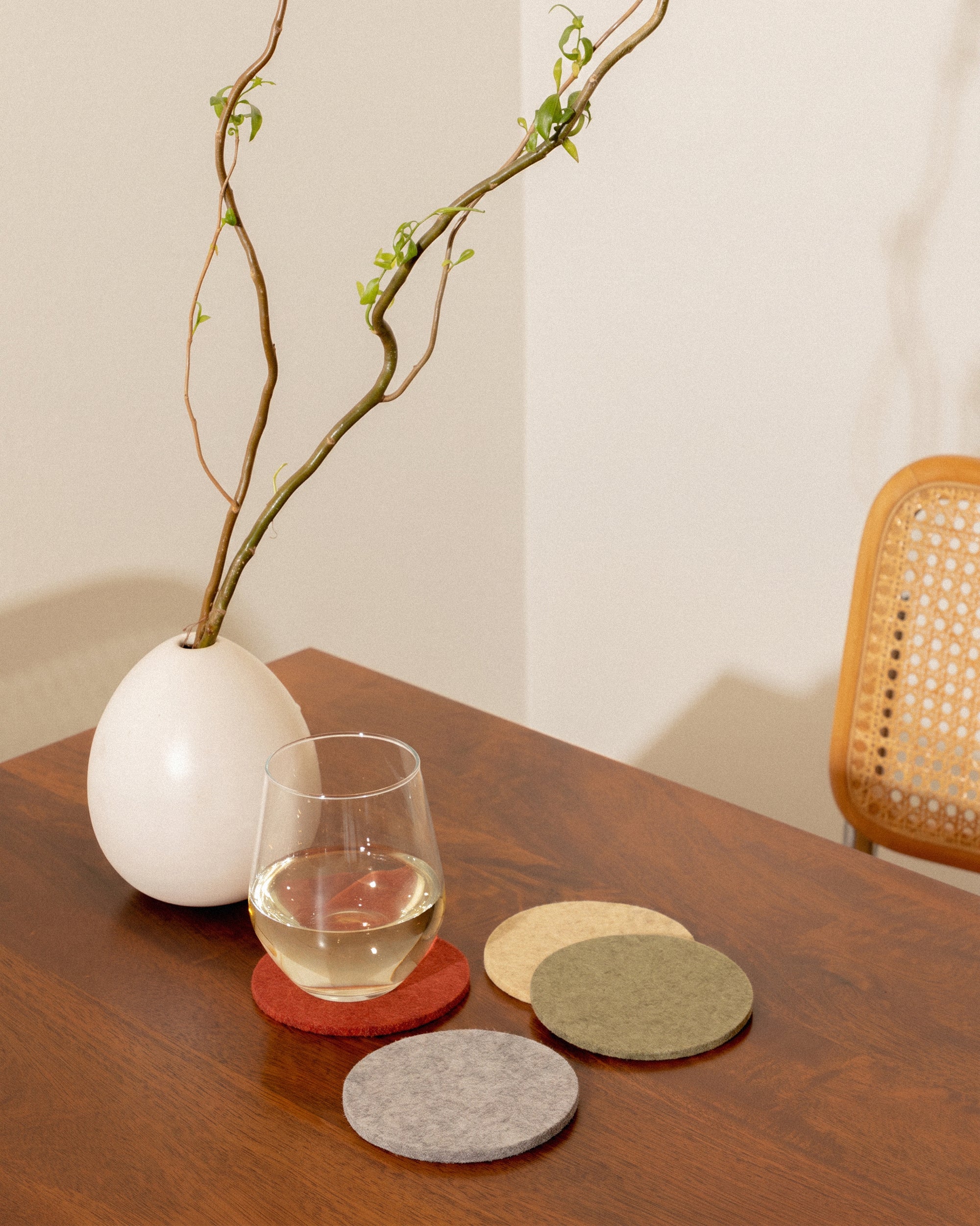 Bierfilzl Merino Wool Round Coaster Multi 4 Pack