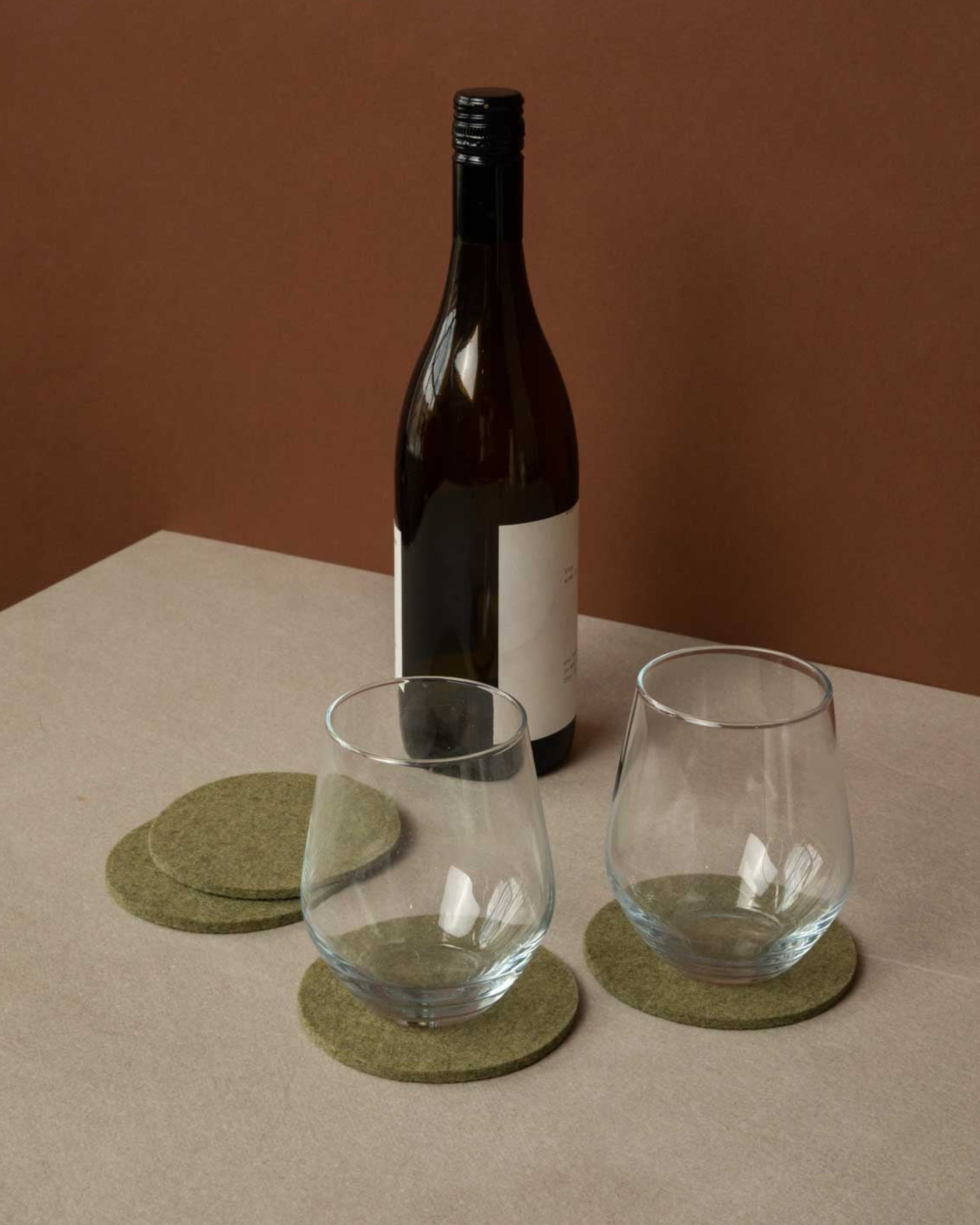 Bierfilzl Merino Wool Round Coaster Solid 4 Pack