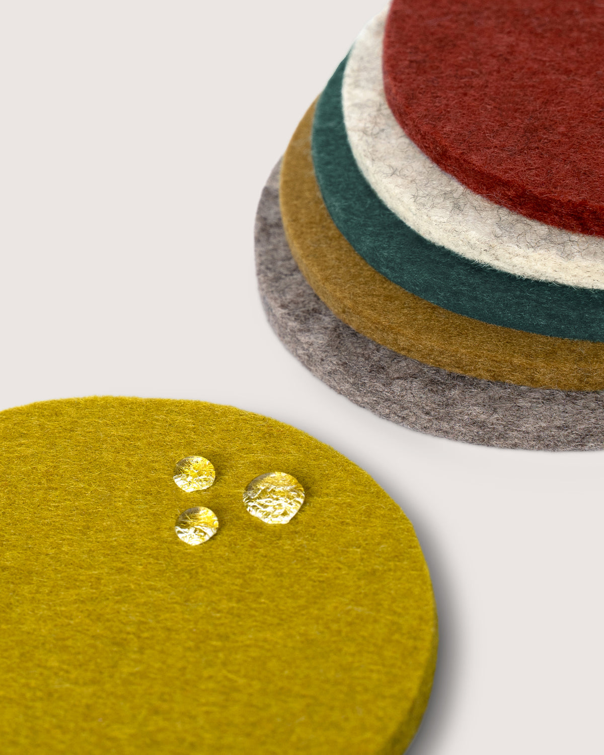Bierfilzl Merino Wool Round Coaster Multi 6 Pack