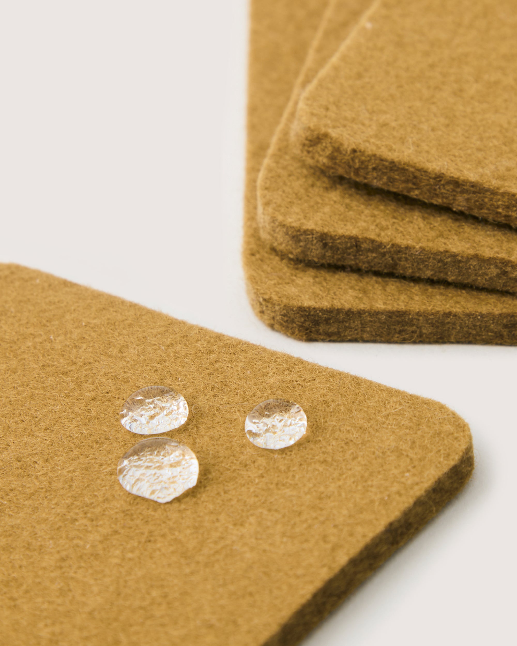 Bierfilzl Merino Wool Square Coaster Solid 4 Pack