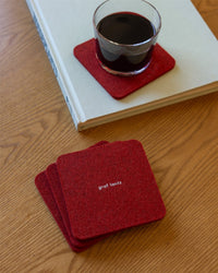 Bierfilzl Merino Wool Square Coaster Solid 4 Pack