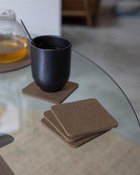 Bierfilzl Merino Wool Square Coaster Solid 4 Pack
