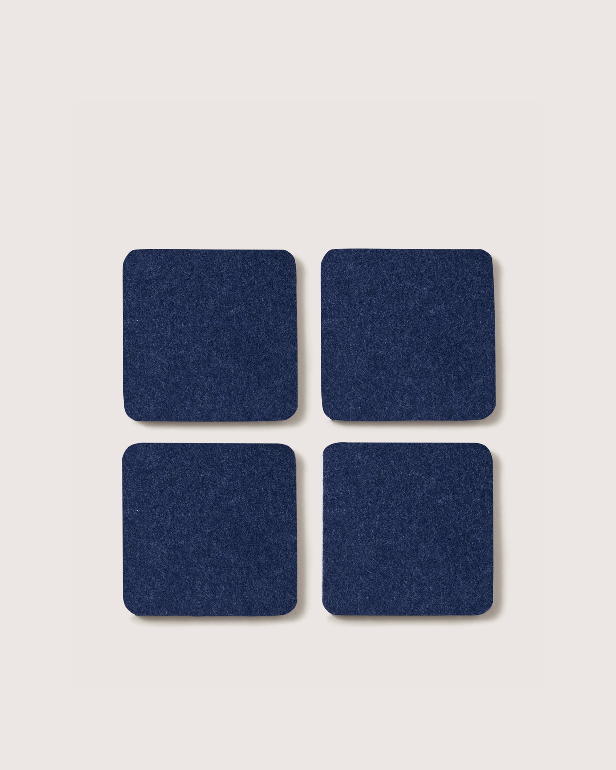 Bierfilzl Merino Wool Square Coaster Solid 4 Pack