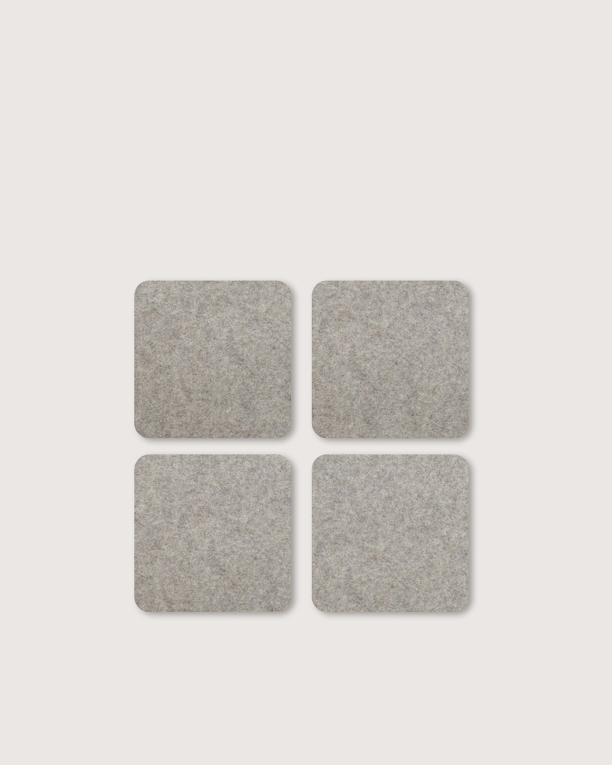 Bierfilzl Merino Wool Square Coaster Solid 4 Pack