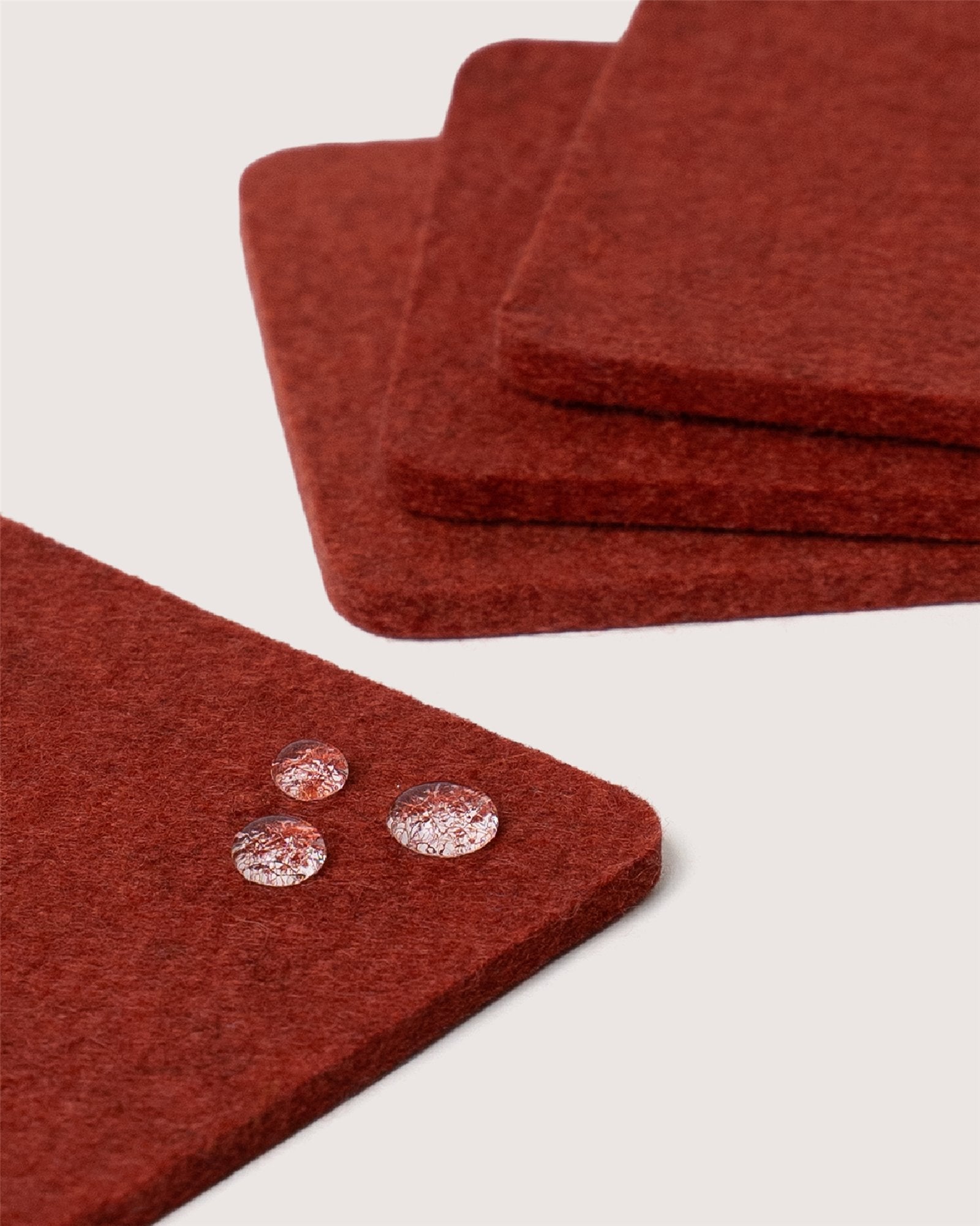 Bierfilzl Merino Wool Square Coaster Solid 4 Pack