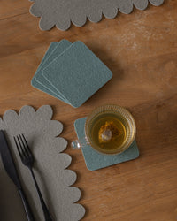 Bierfilzl Merino Wool Square Coaster Solid 4 Pack