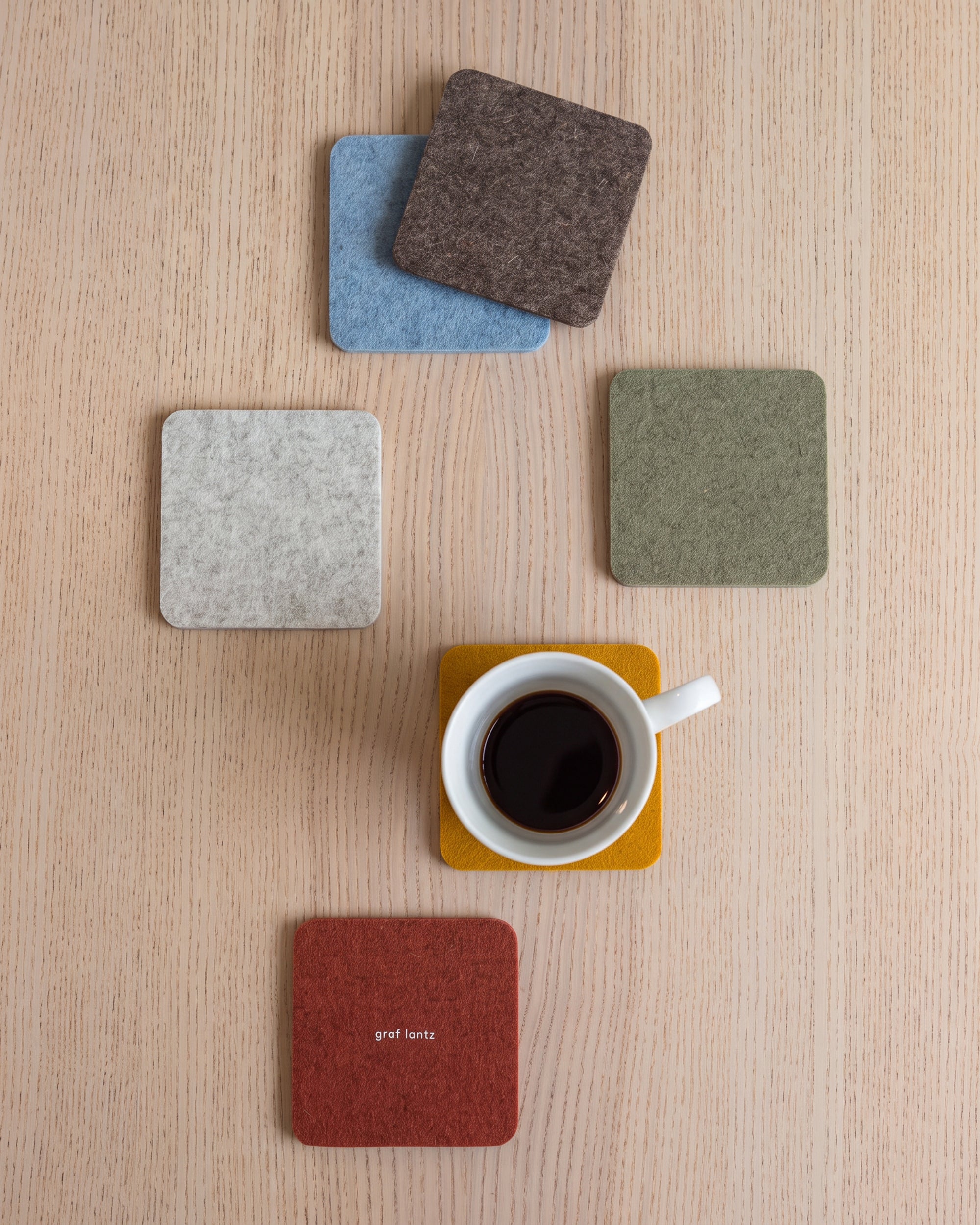 Bierfilzl Merino Wool Square Coaster Multi 6 Pack