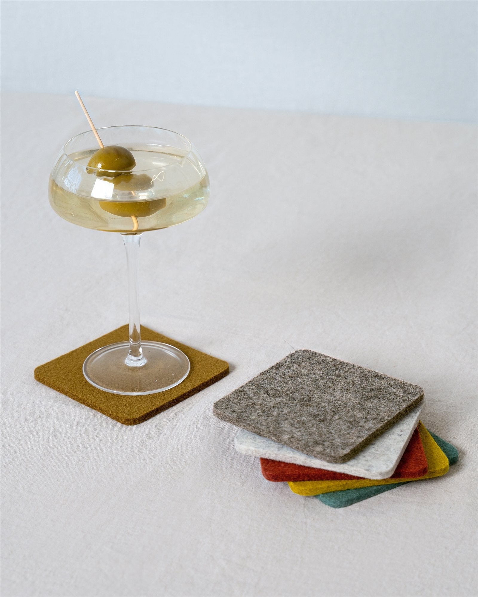Bierfilzl Merino Wool Square Coaster Multi 6 Pack