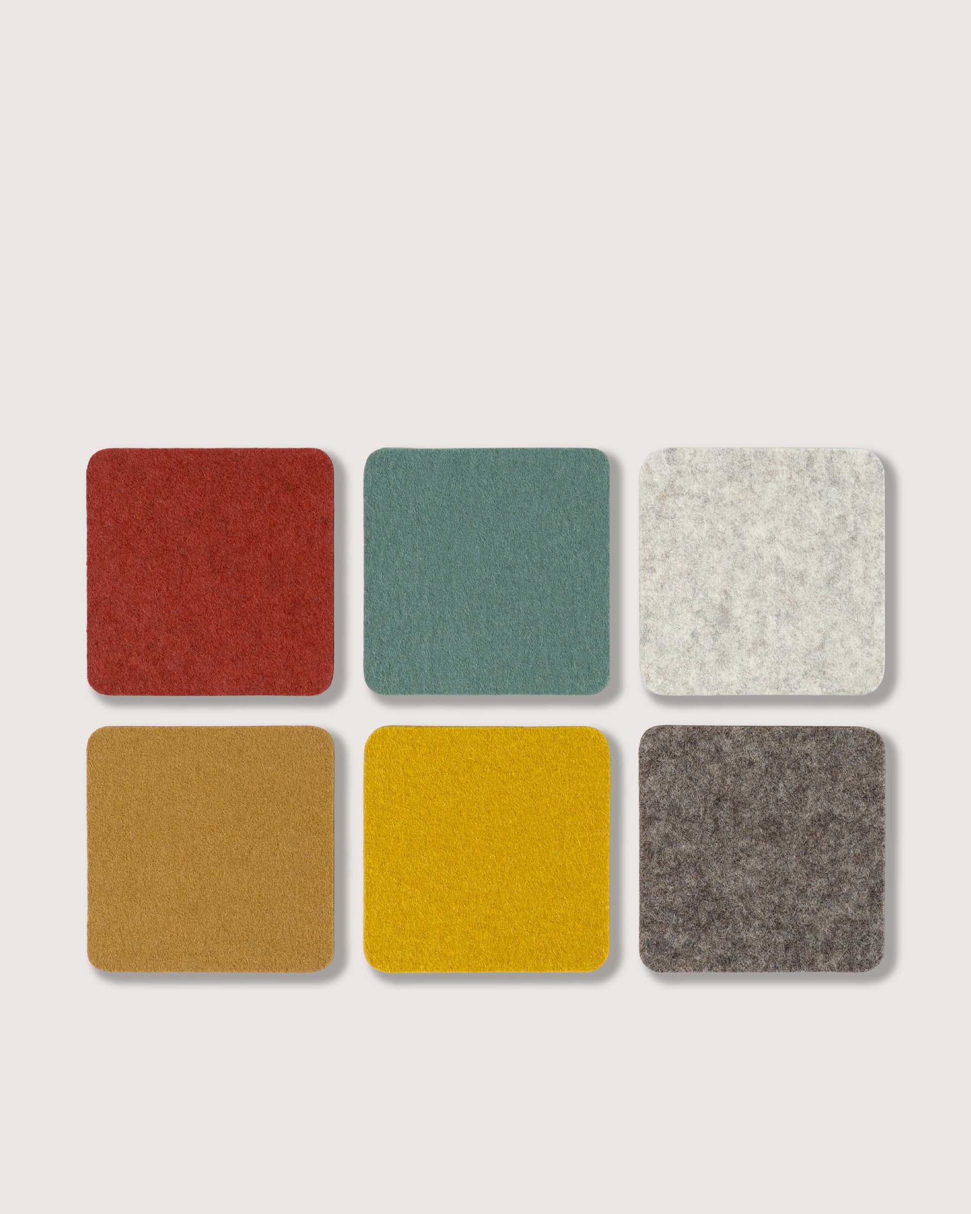 Bierfilzl Merino Wool Square Coaster Multi 6 Pack