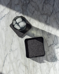 Kobon Leather/Merino Wool Square Tray 4 Pack Coaster Set