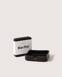 Kobon Leather/Merino Wool Square Tray 4 Pack Coaster Set