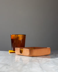 Kobon Leather/Merino Wool Square Tray 4 Pack Coaster Set