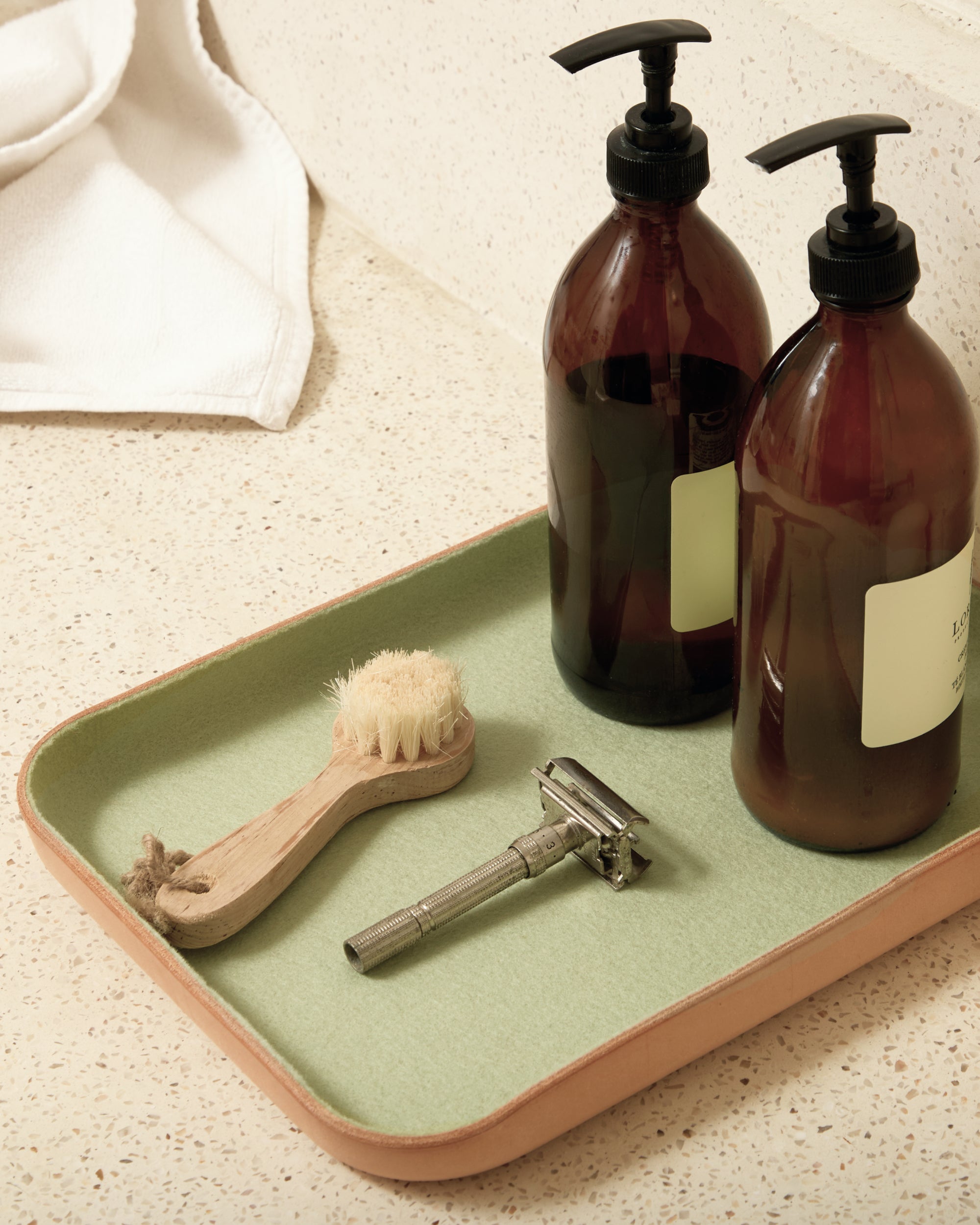 Kawabon Leather/Merino Wool Large Tray