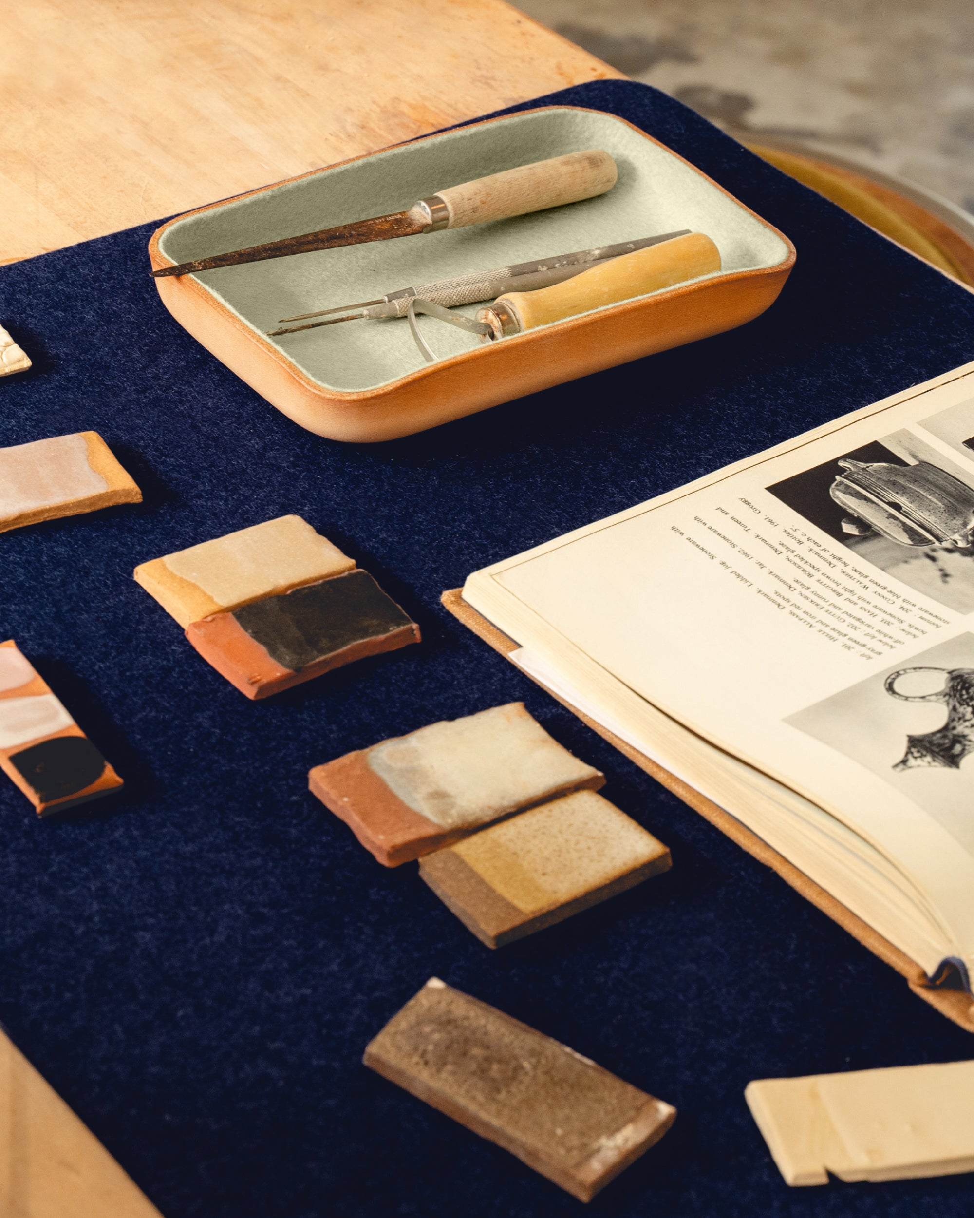 Kawabon Leather/Merino Wool Small Tray