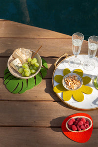 Merino Wool Monstera Leaf Trivet Multipack