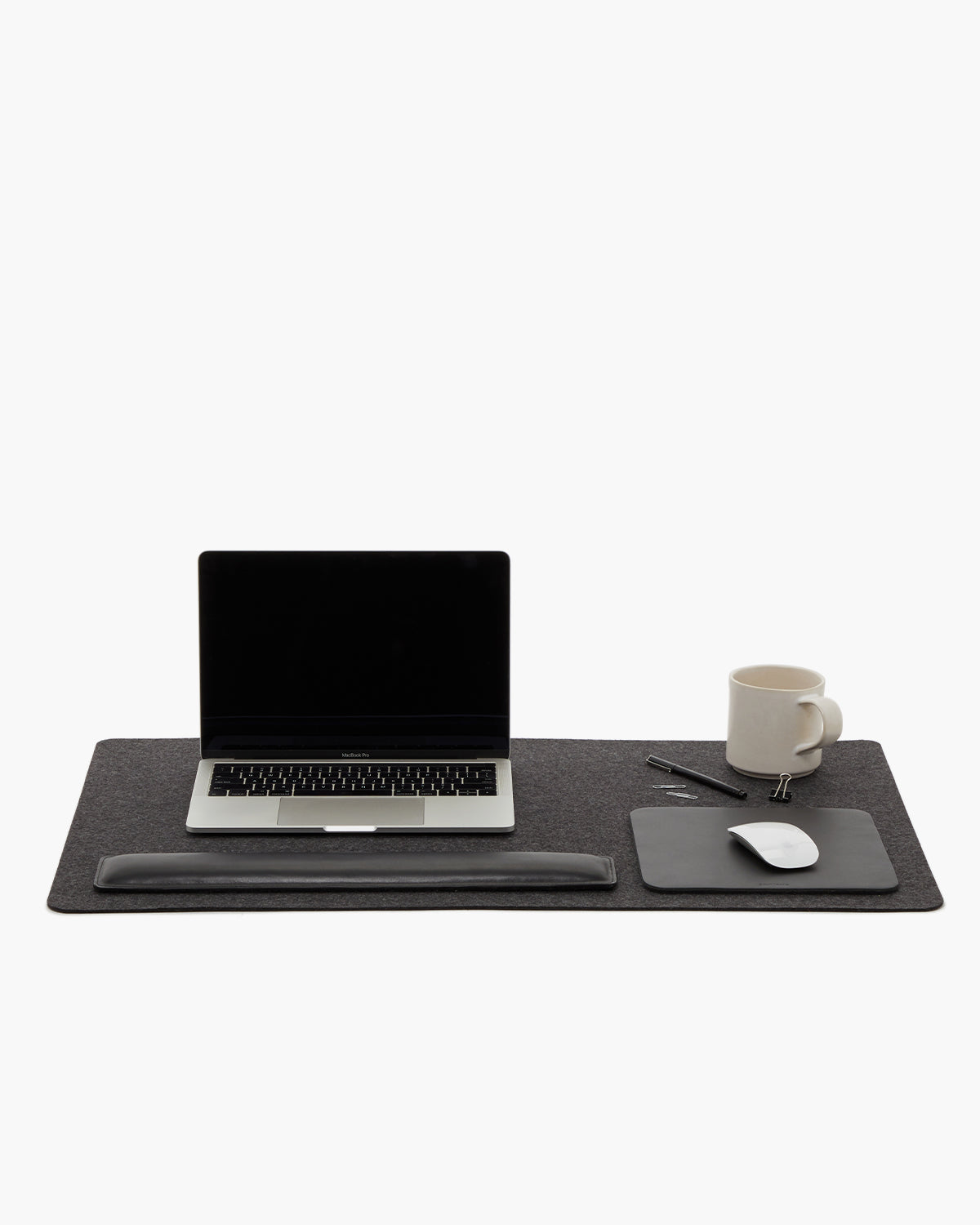 Mosen Merino Wool Felt Workspace Desk Pad in Charcoal