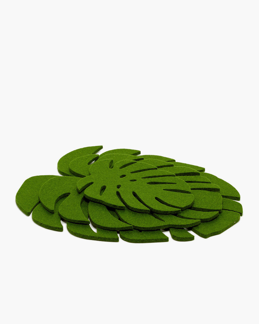 Merino Wool Felt Monstera Leaf Trivet Multipack