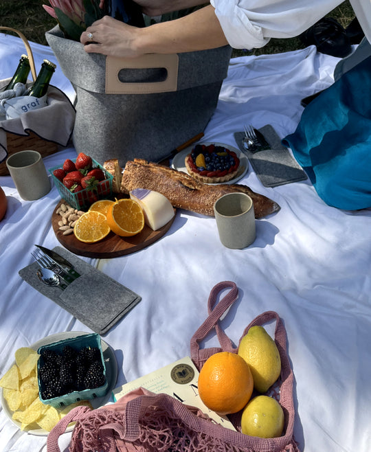 How to Elevate Your Picnics: The Importance of Wine Carriers, Merino Wool Felt Bins, Placemats, Hemp Dinner Napkins, Tote Bags, Coasters, and Utensil Pockets