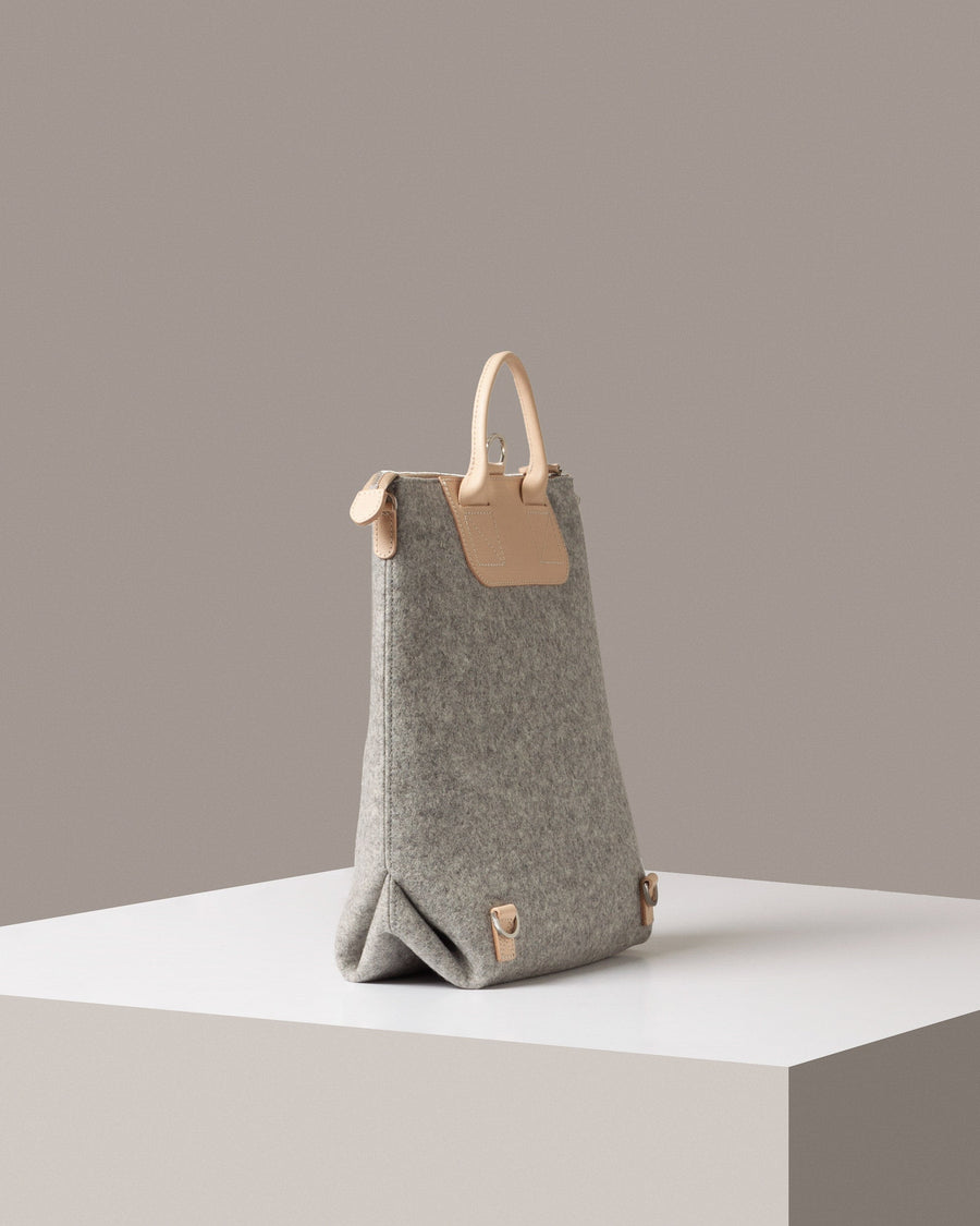 graf lantz mini backpack Merino Wool and Leather Bedford Backpack in Granite/Natural