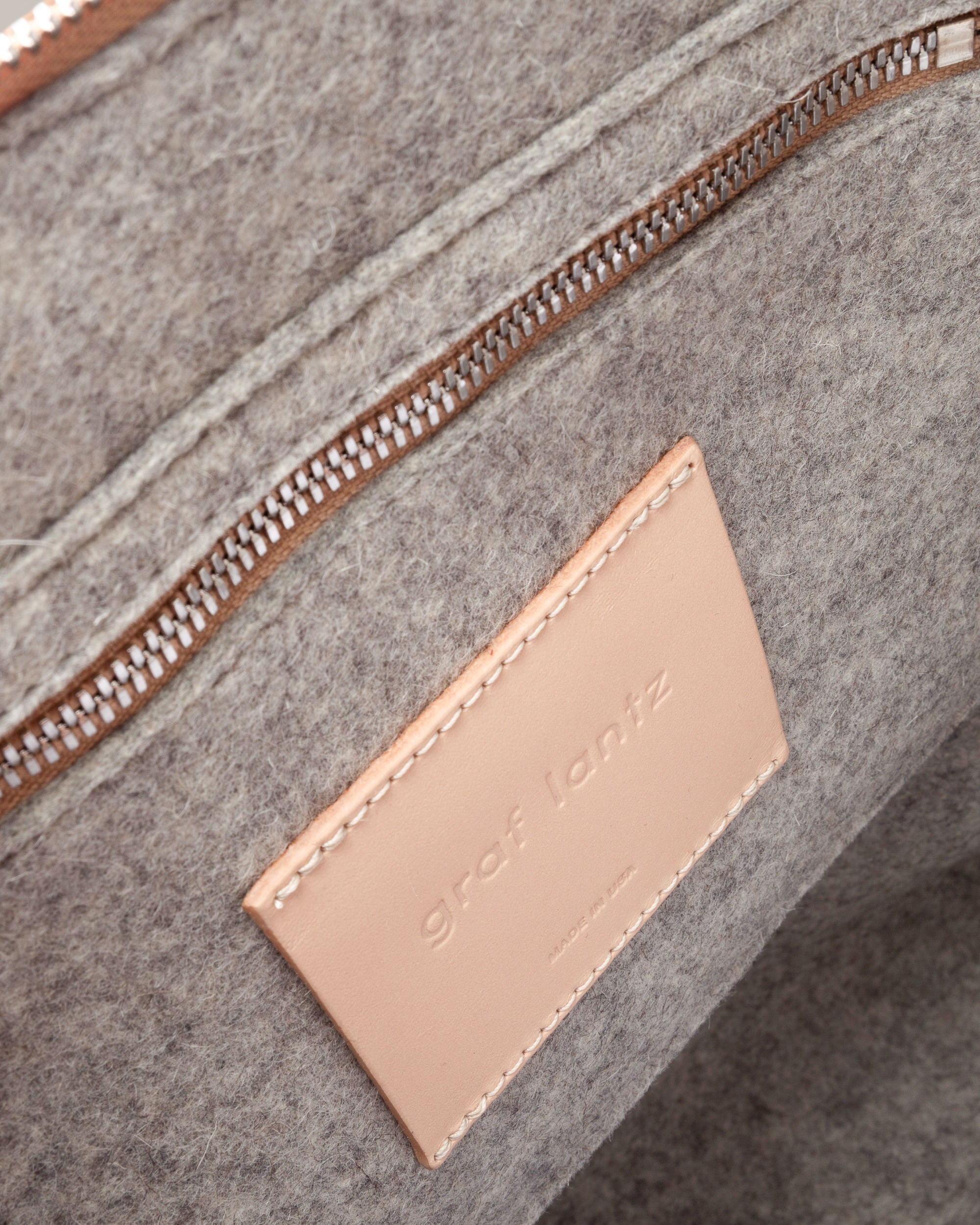 Merino Wool and Leather Bedford Backpack in Granite/Natural