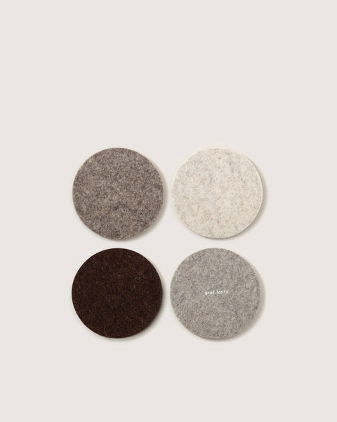 Bierfilzl Merino Wool Round Coaster Multi 4 Pack in Earth