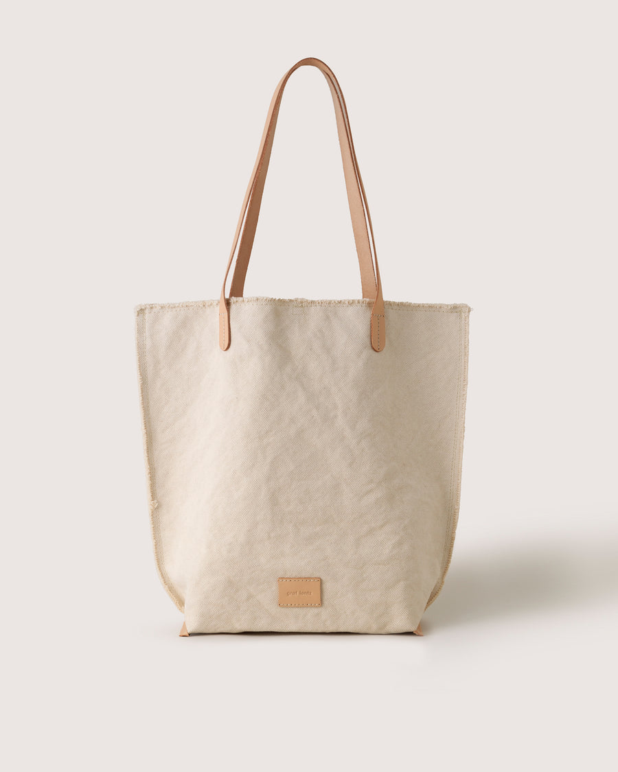 Hana 100% Hand Dyed Cotton Canvas Tote Bag in Natural Graf Lantz