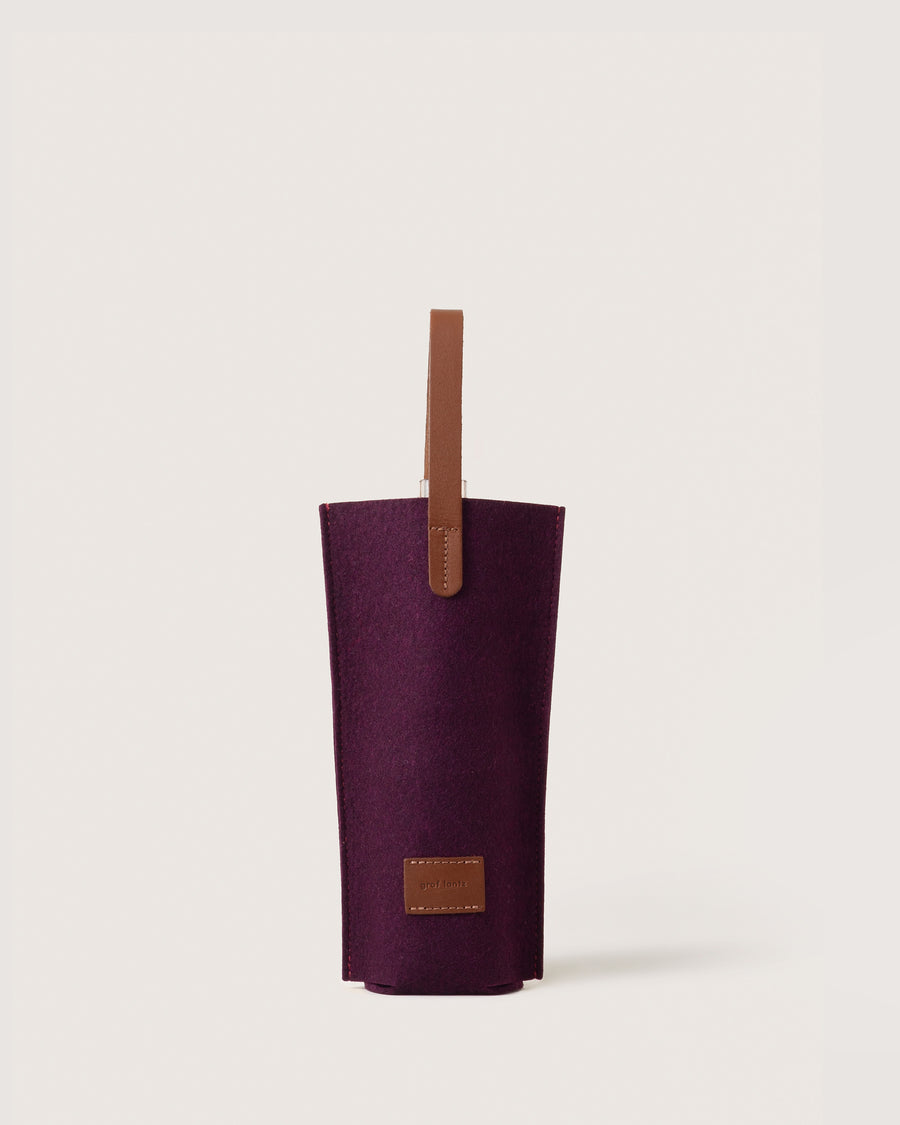 Hana Merino Wool Bottle Bag - Aubergine/Sienna