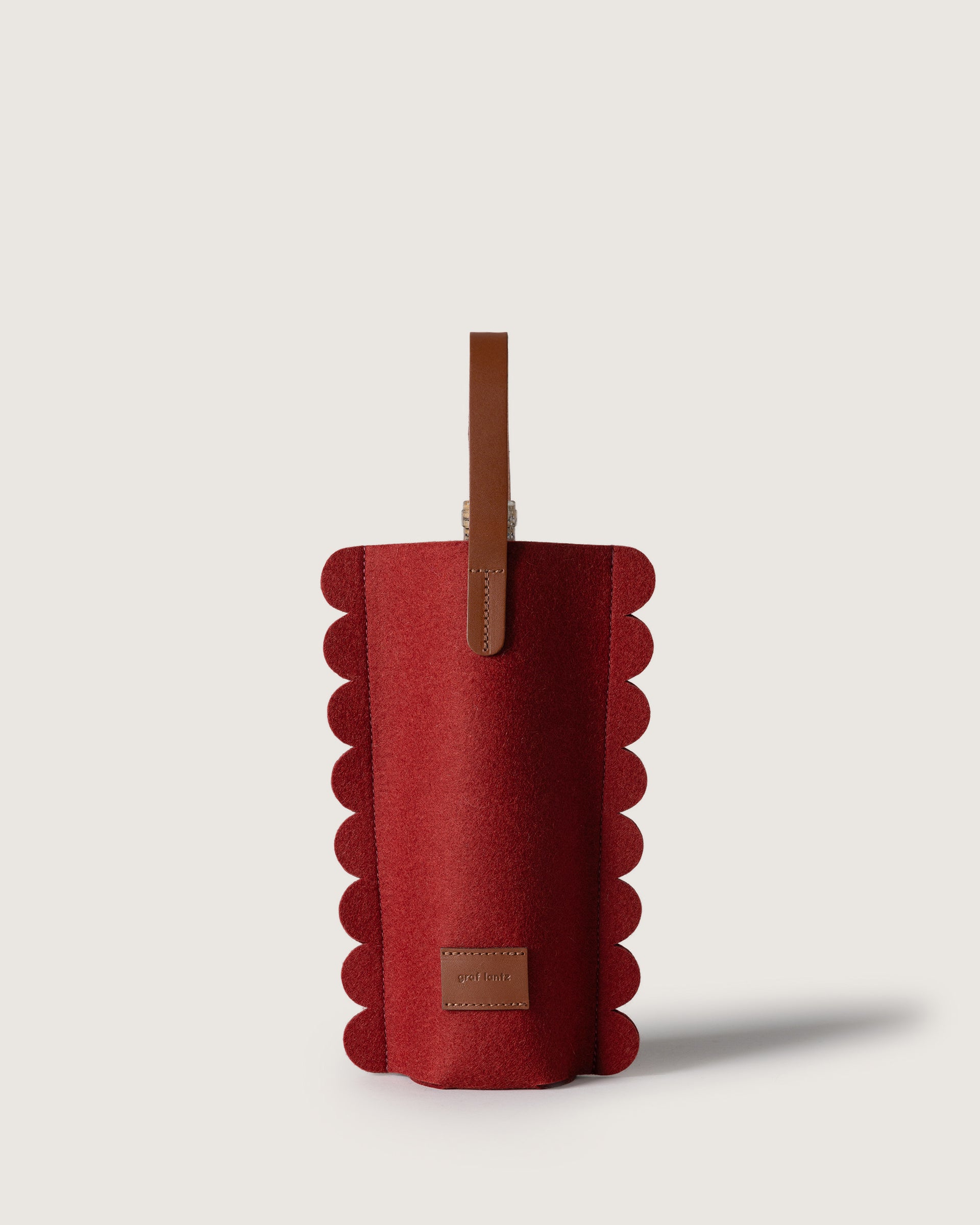 Deco Edge Merino Wool Bottle Bag - Rosewood