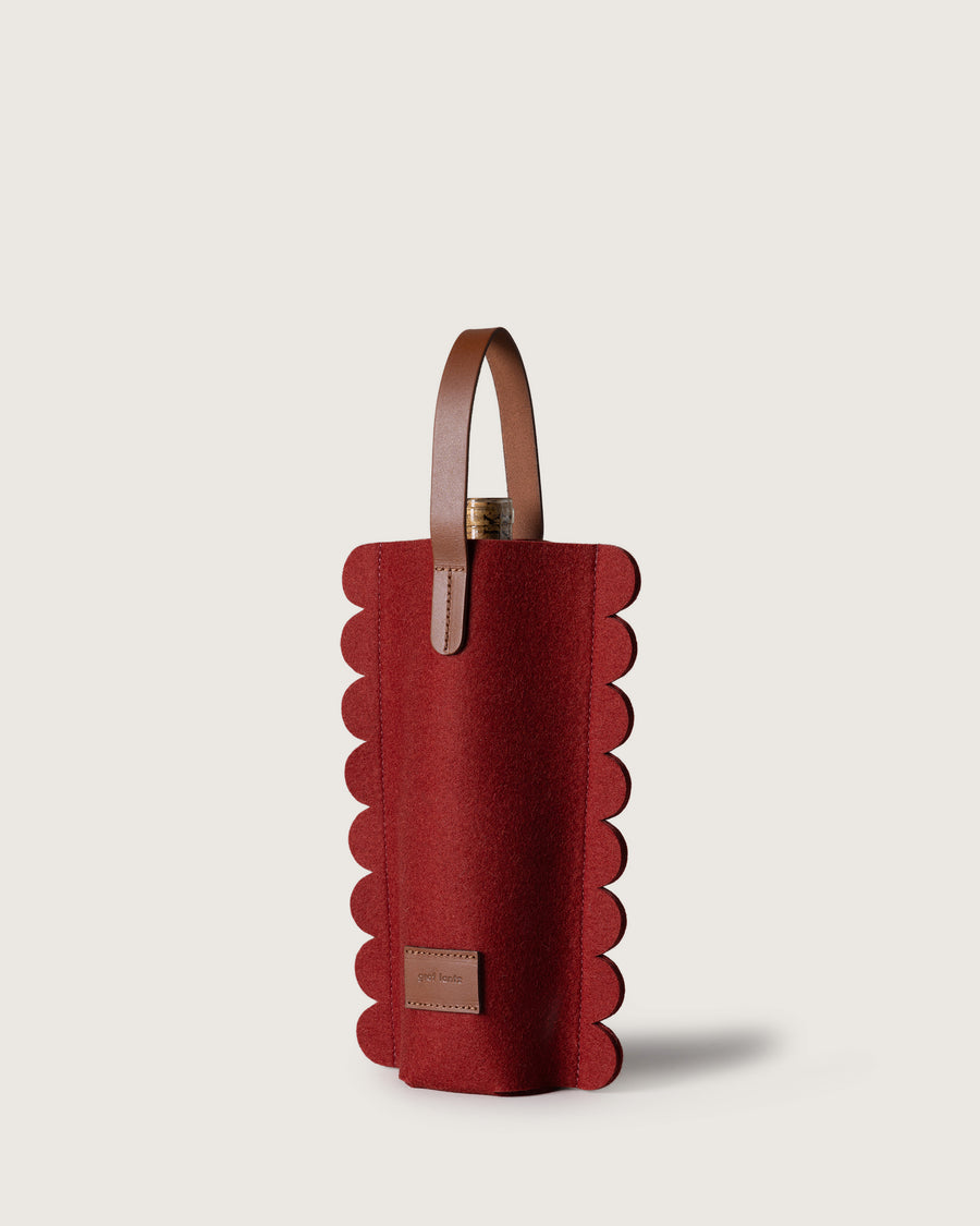 Deco Edge Merino Wool Bottle Bag - Rosewood