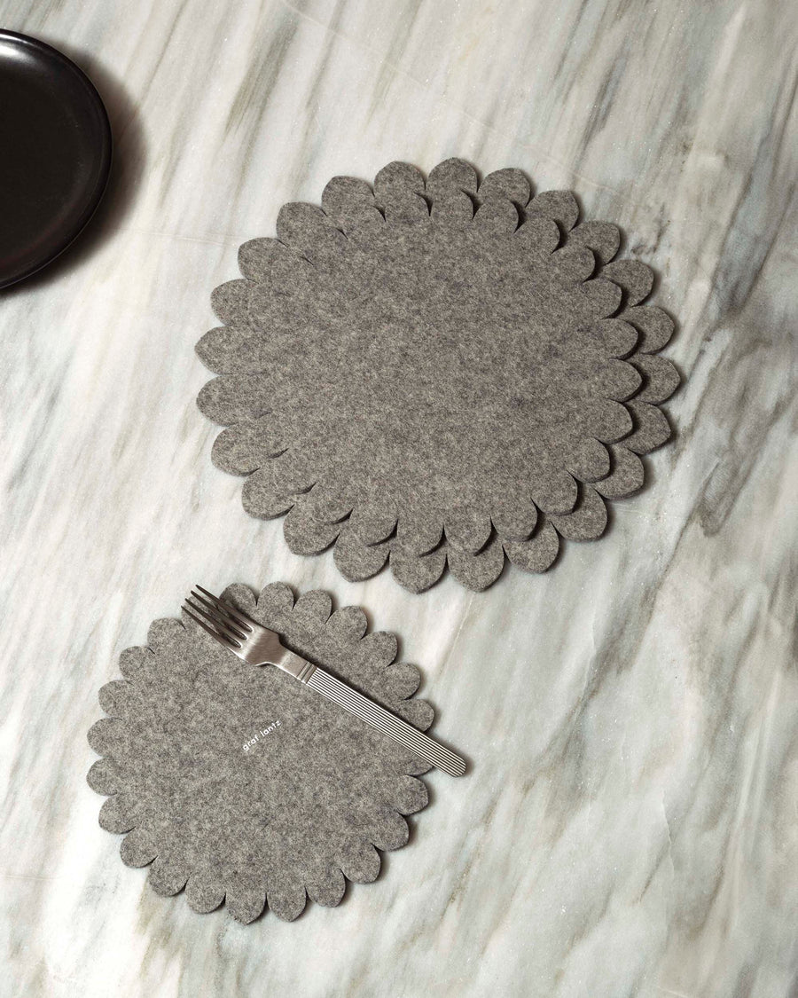 Crest Merino Wool 12" Trivet - Granite