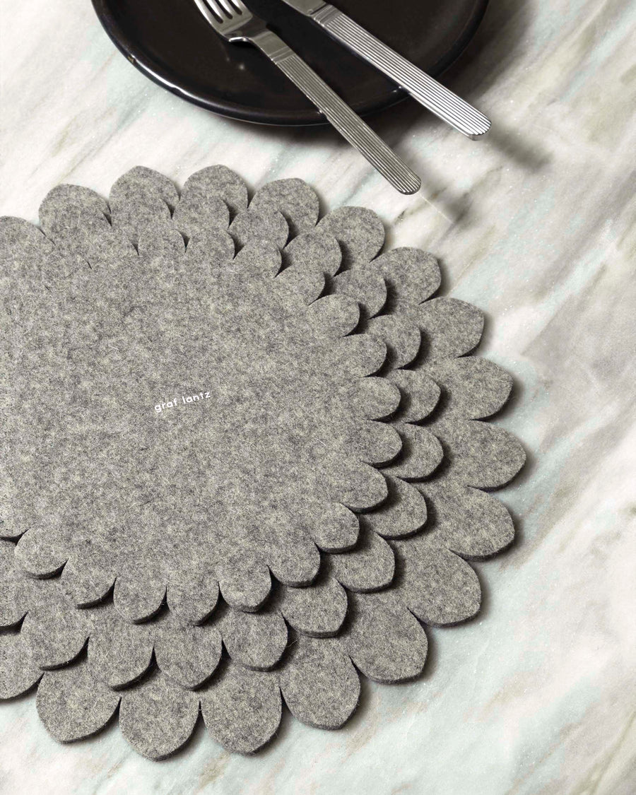 Crest Merino Wool 8" Trivet - Granite