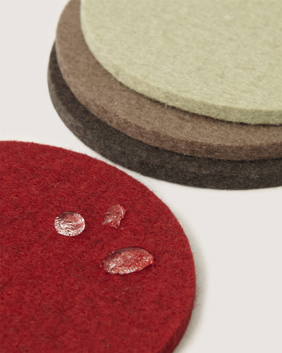 Bierfilzl Merino Wool Round Coaster Multi 4 Pack