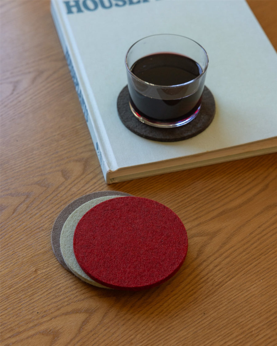 Bierfilzl Merino Wool Round Coaster Multi 4 Pack