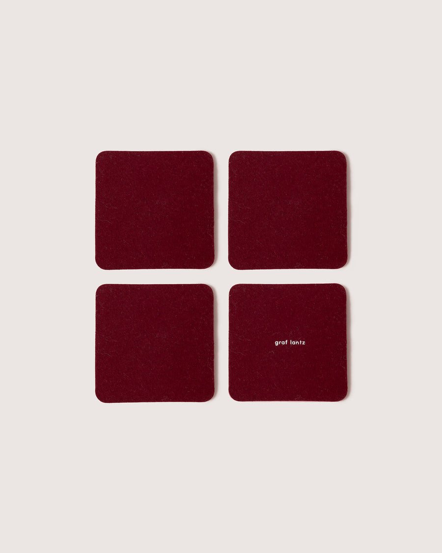 Bierfilzl Merino Wool Square Coaster Solid 4 Pack