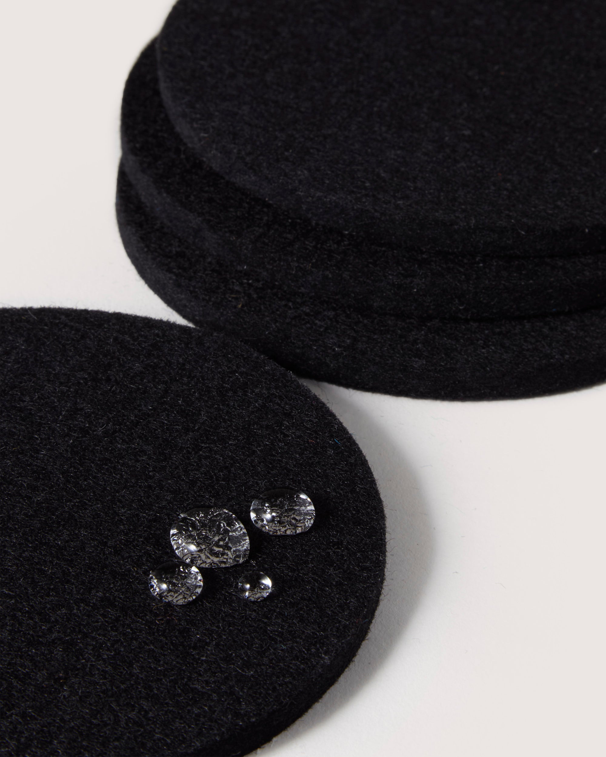 Merino Wool Round Coaster Multi 4 Pack in Black | Graf Lantz