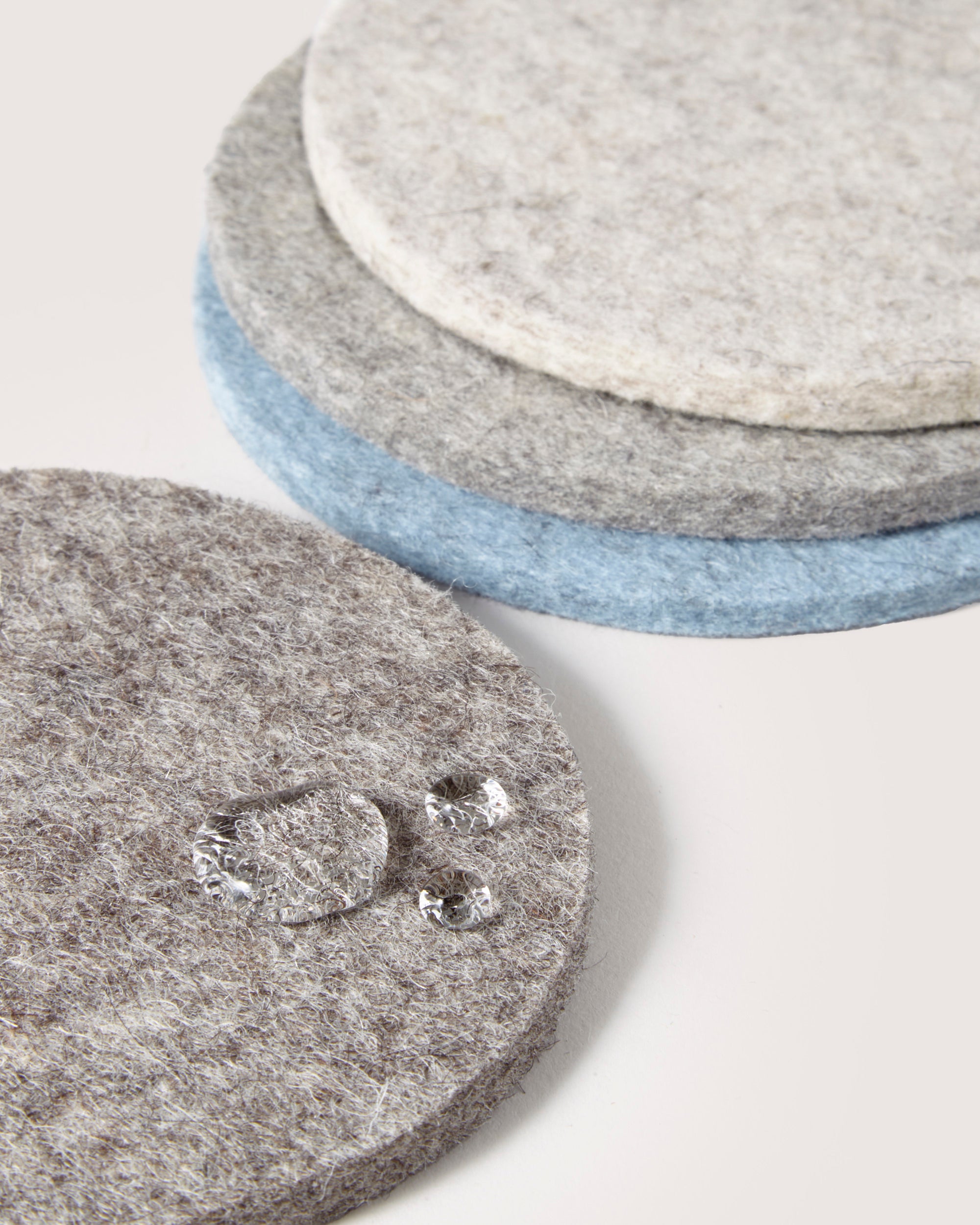 Bierfilzl Merino Wool Round Coaster Multi 4 Pack in Cobblestone