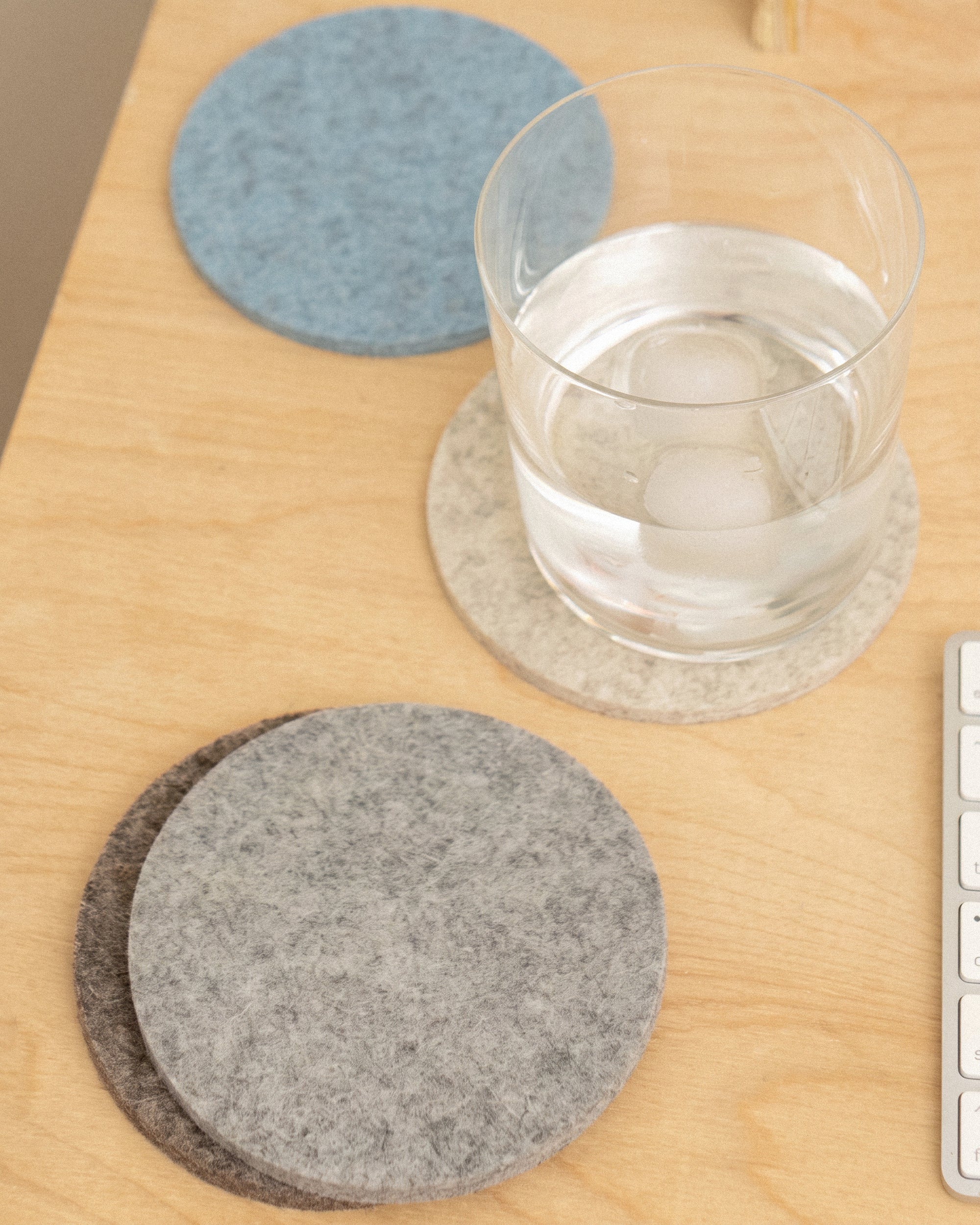 Bierfilzl Merino Wool Round Coaster Multi 4 Pack