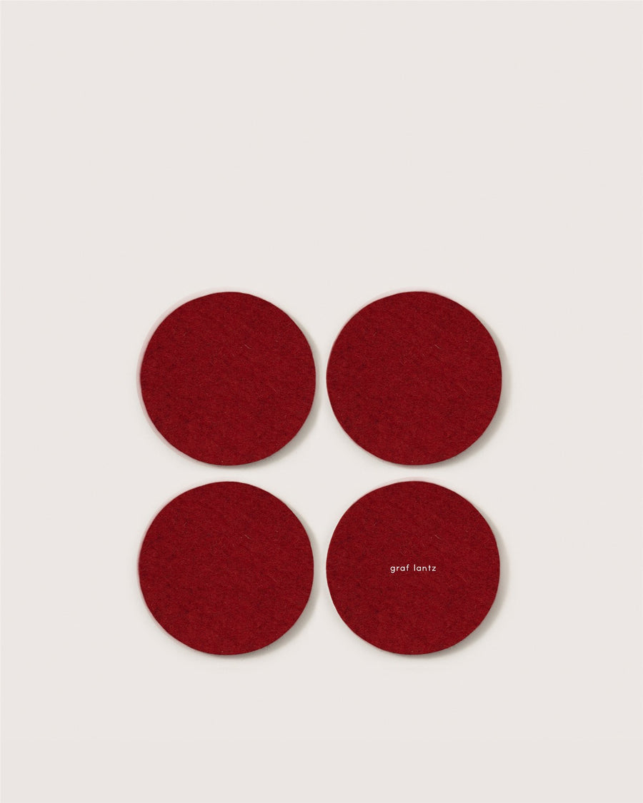 Bierfilzl Merino Wool Round Coaster Solid 4 Pack