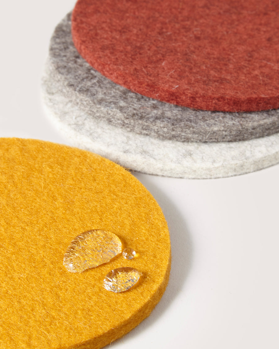 Bierfilzl Merino Wool Round Coaster Multi 4 Pack