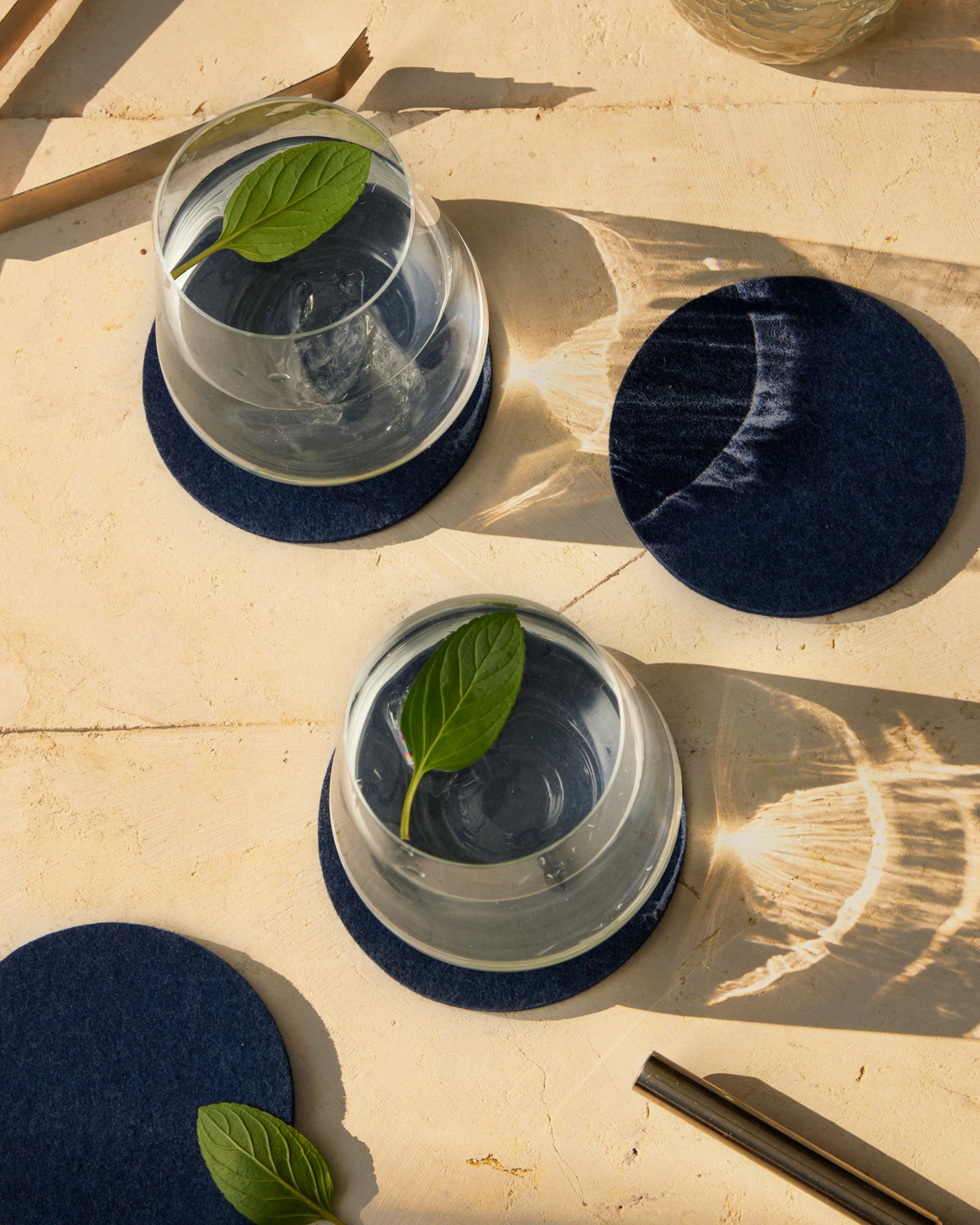 Bierfilzl Merino Wool Round Coaster Solid 4 Pack