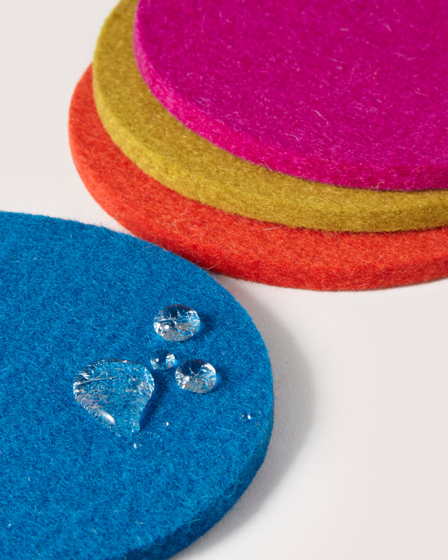 Bierfilzl Merino Wool Round Coaster Multi 4 Pack