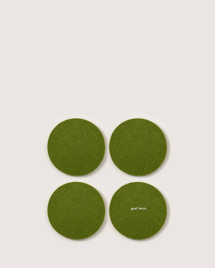 Bierfilzl Merino Wool Round Coaster Solid 4 Pack