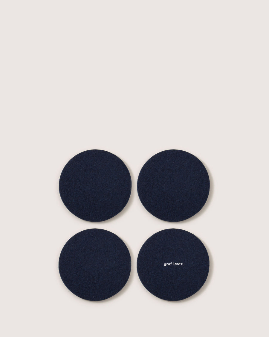 Bierfilzl Merino Wool Round Coaster Solid 4 Pack