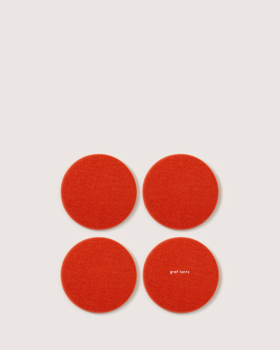 Bierfilzl Merino Wool Round Coaster Solid 4 Pack