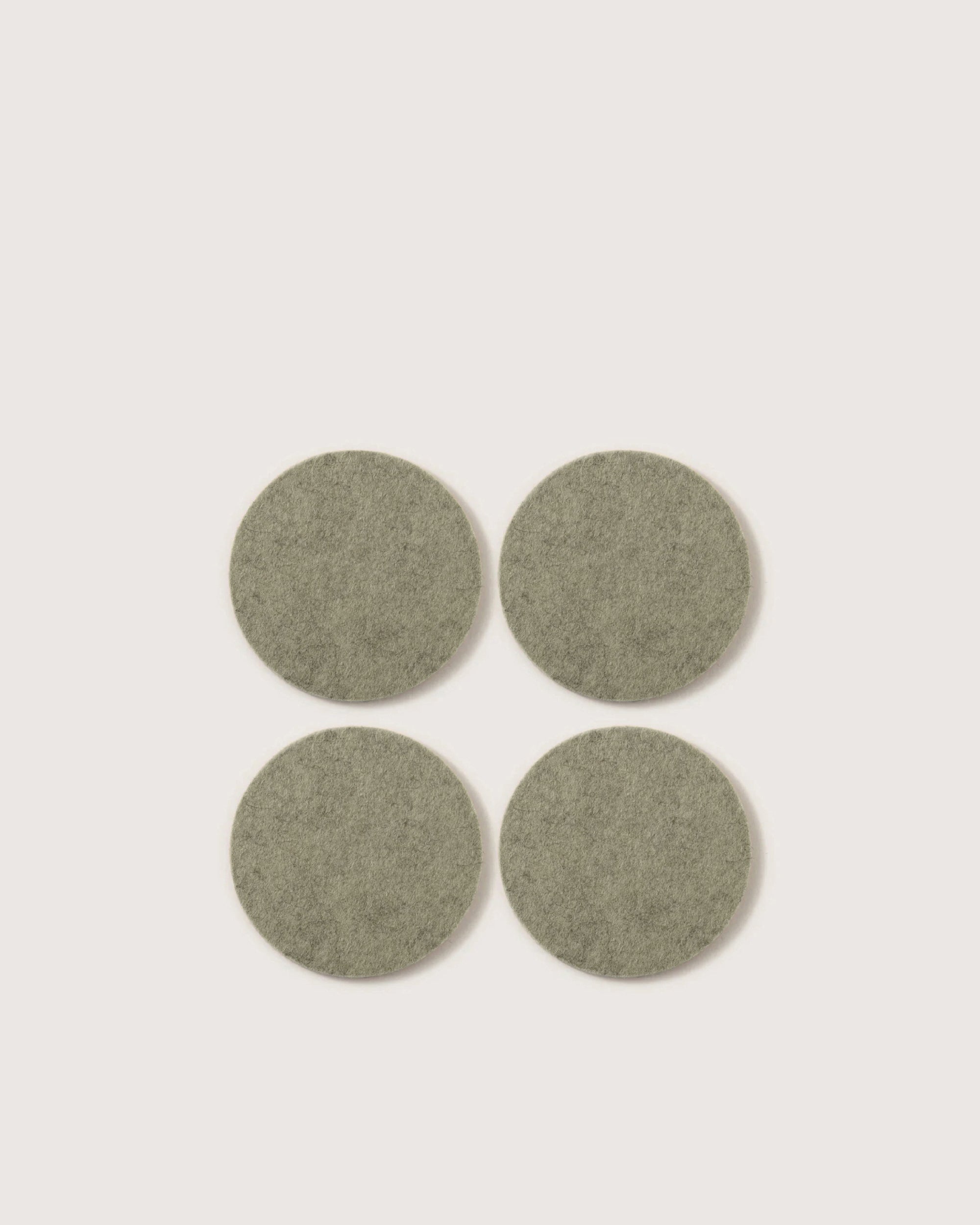 Merino Wool Bierfilzl Round 4 Pack Coaster in Solid Sage | Graf Lantz